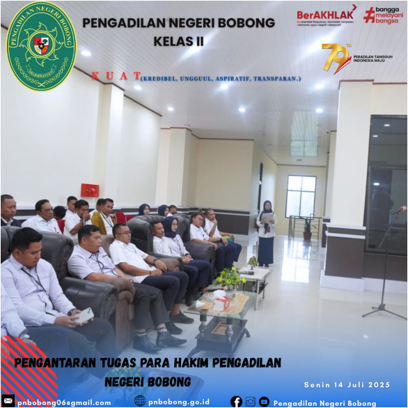 Pengantaran Alih Tugas Para Hakim Pengadilan Negeri Bobong 